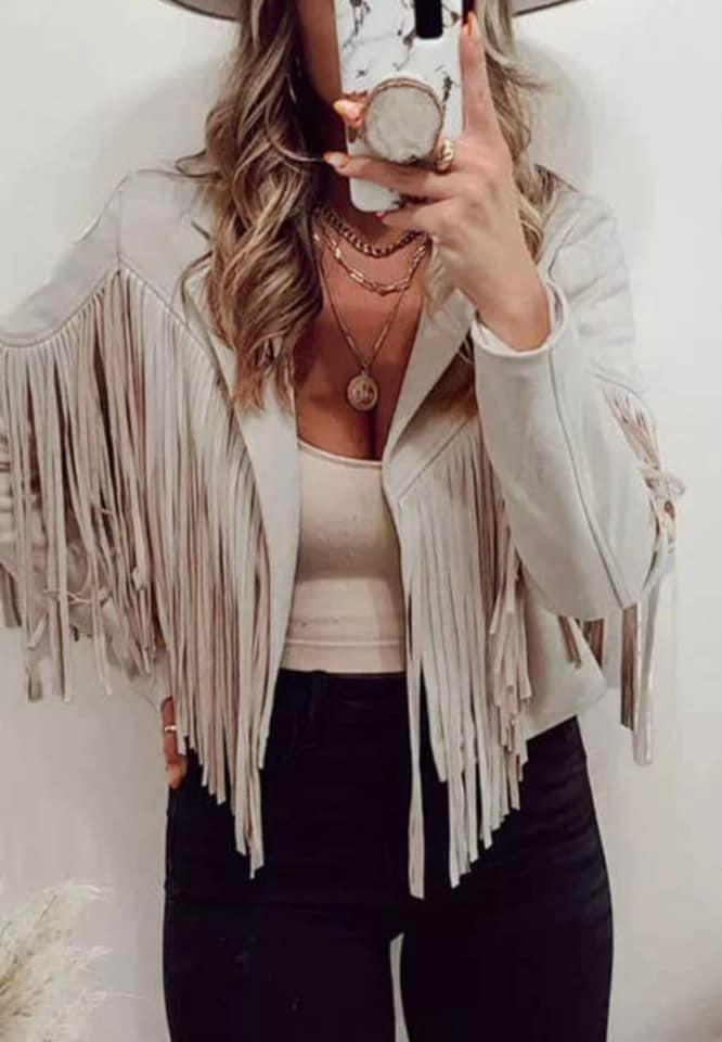 Beige Tassel Jacket