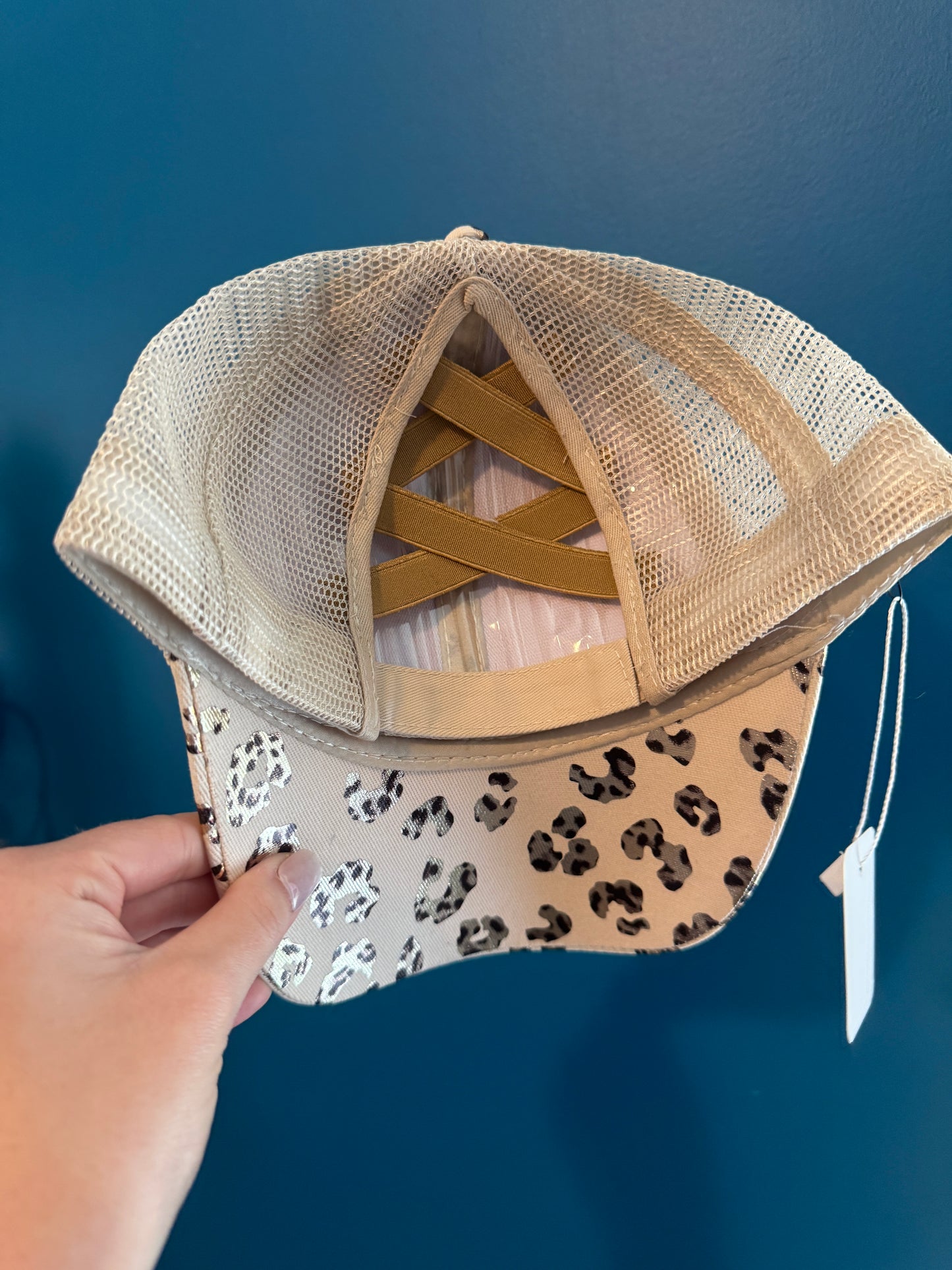 Tan Leopard Print Baseball Cap