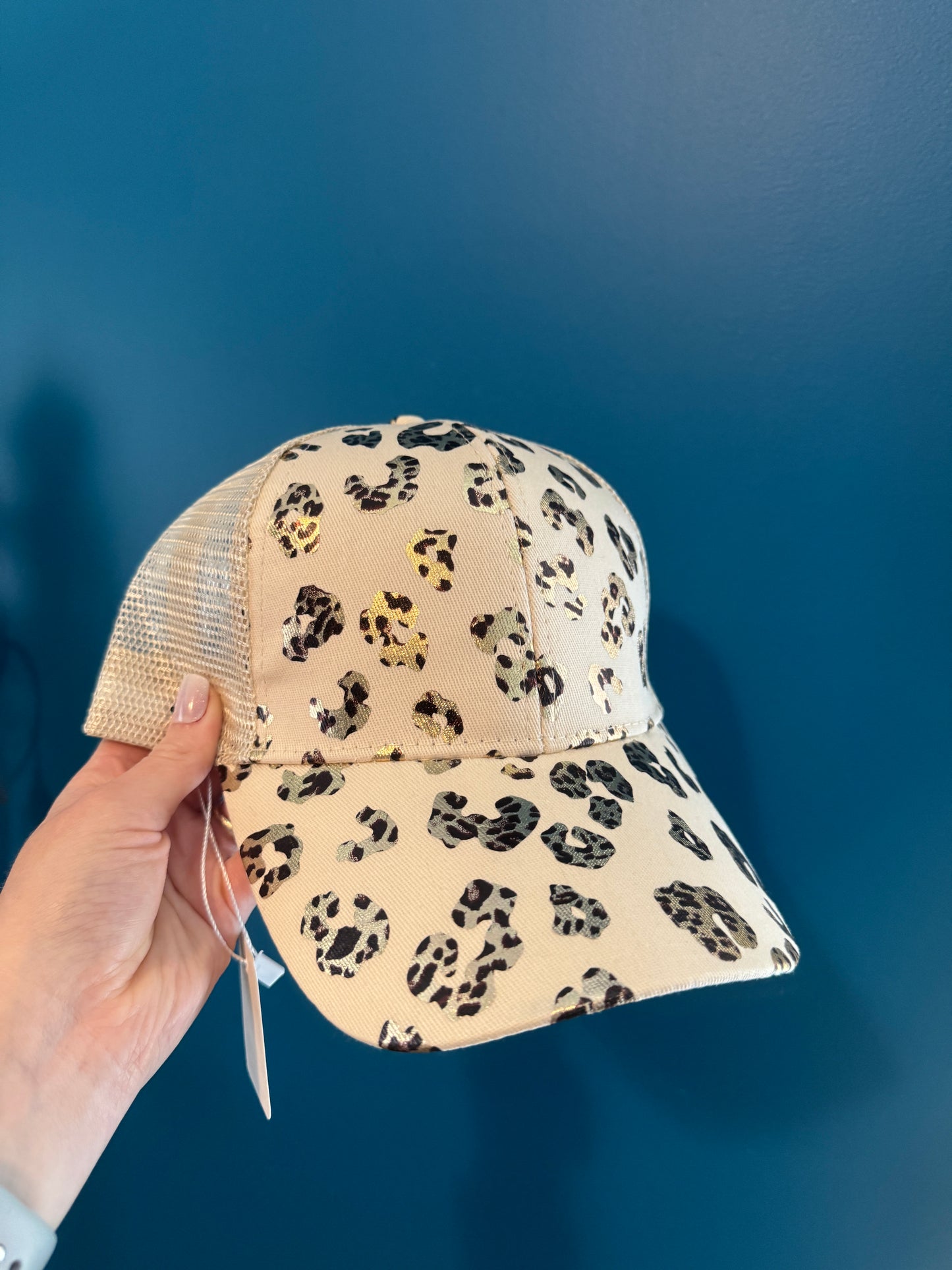Tan Leopard Print Baseball Cap