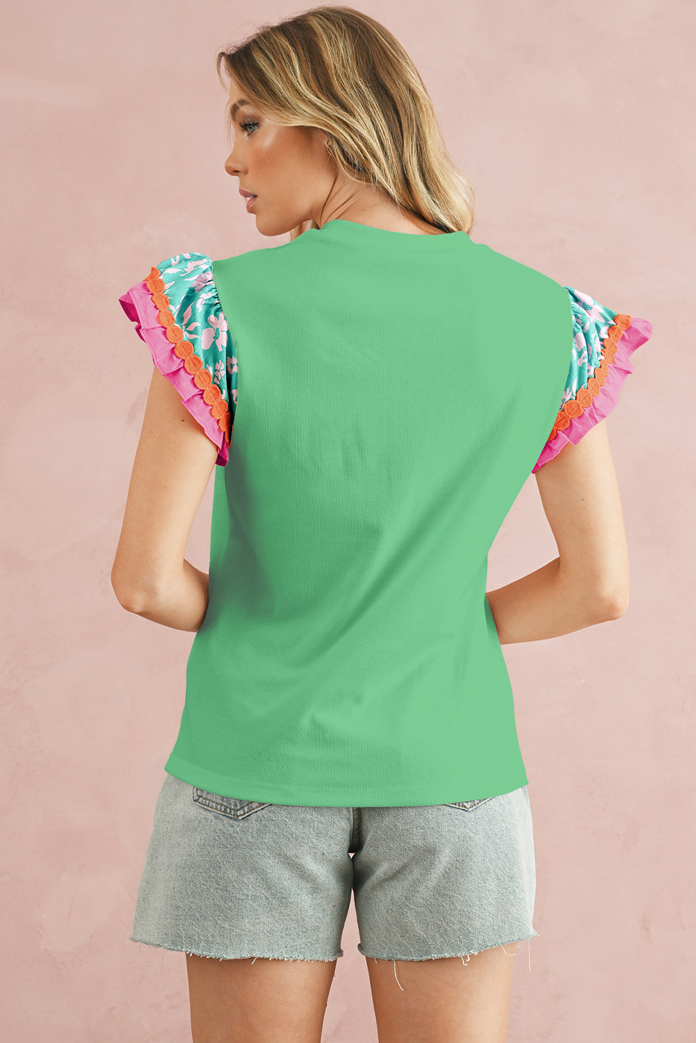 Green Floral Top