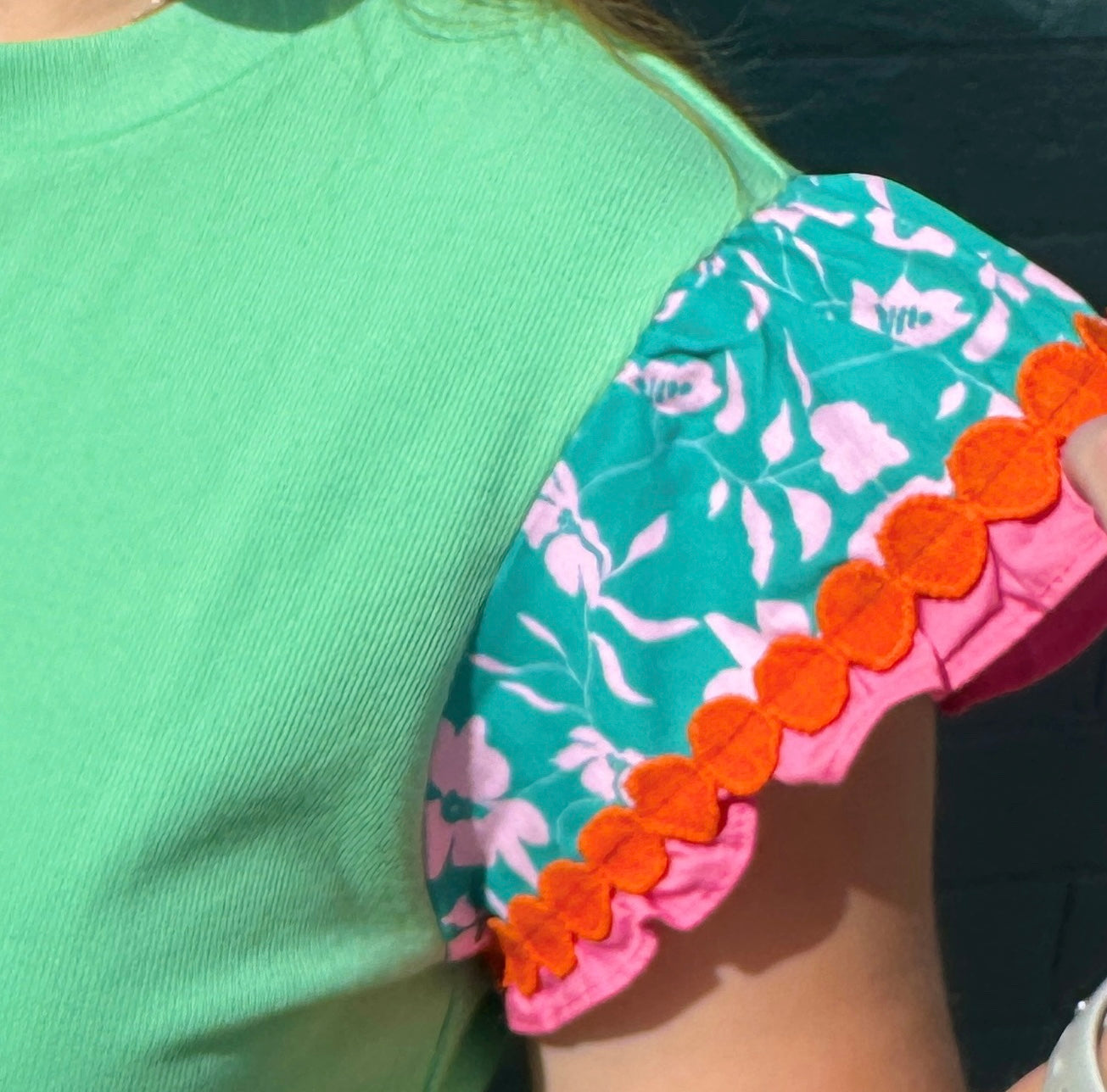 Green Floral Top