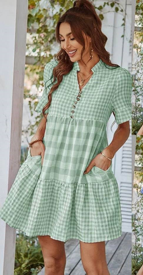 Gorgeous In Plaid Dress