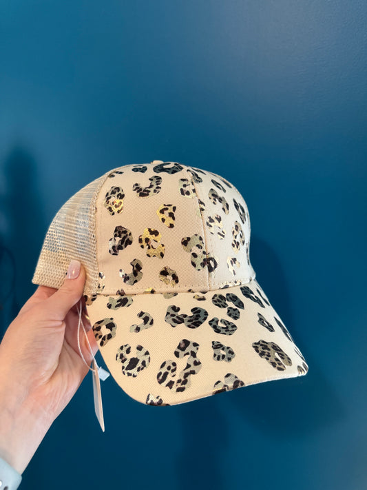 Tan Leopard Print Baseball Cap