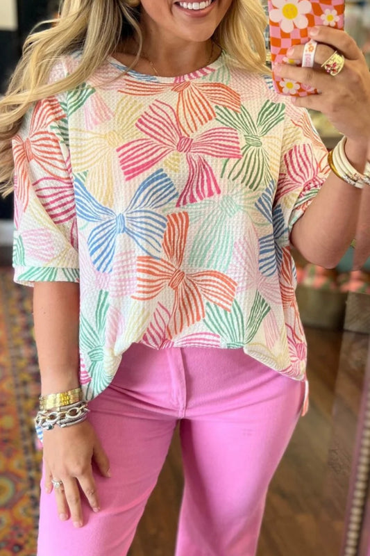 Ribbon Romance Waffle Knit Tee