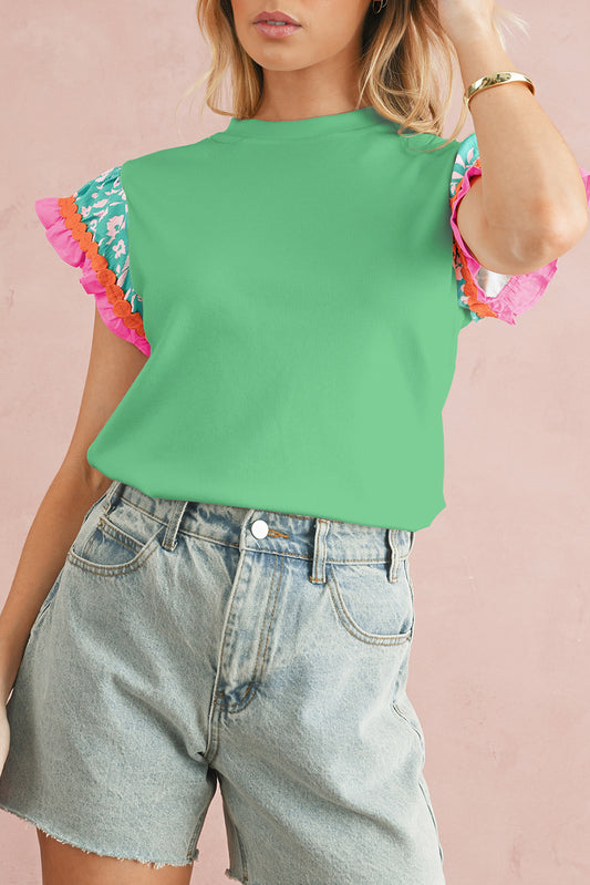 Green Floral Top